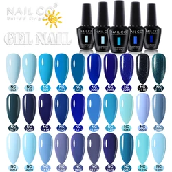 NAILCO 15ml Gel Nail Polish LED Semi-permanent Summer Varnish UV Vernis Blue Color Enamels For Nails Gellak Top Coat Base Polish