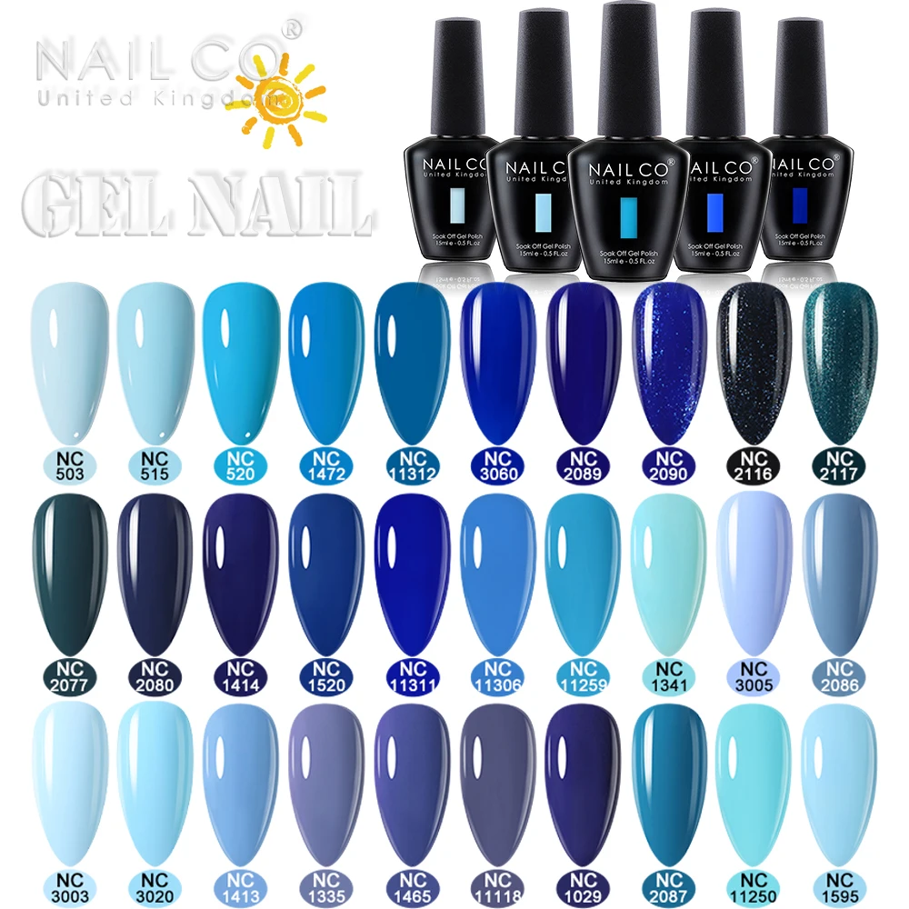NAILCO 15ml Blue Gel Nail Polish for Summer