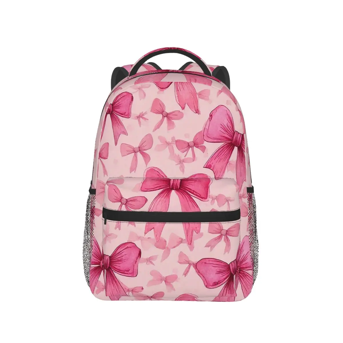 

Pink Bow Pattern Backpack Hot Sale Daypack Large Capacity Children BookBag School Bag Shoulder Bags for Men Women