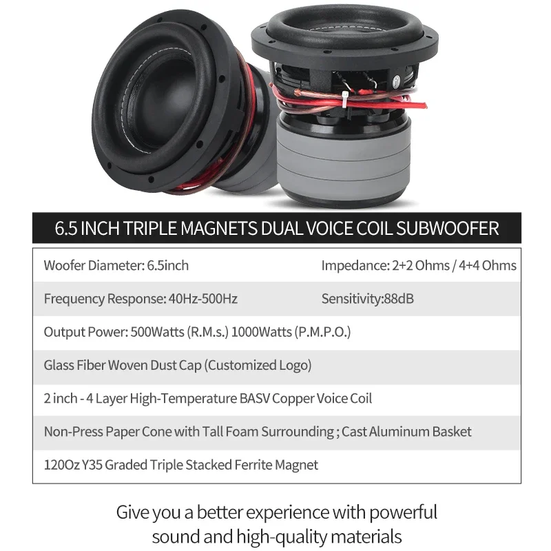 Auto 6 Zoll Subwoofer Mini-Subwoofer Lautsprecher 4 Ohm Impedanz Car Audio