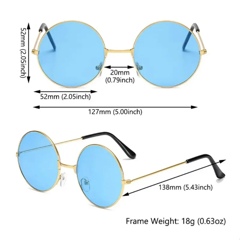 Fashion Women Men Disco Hippie Circle Glasses Round Sunglasses Metal Ladies And Gentlemen's Party Dance Party Wedding Eyewear image 6
