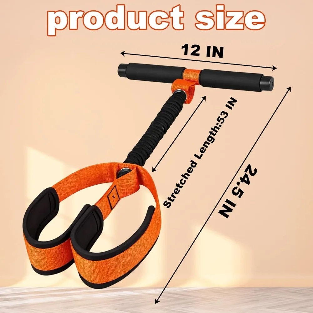 Pedal Resistance Band with Handle, Orange Resistance Bands for Working Out, Full-Body Resistance Training Equipment for Home