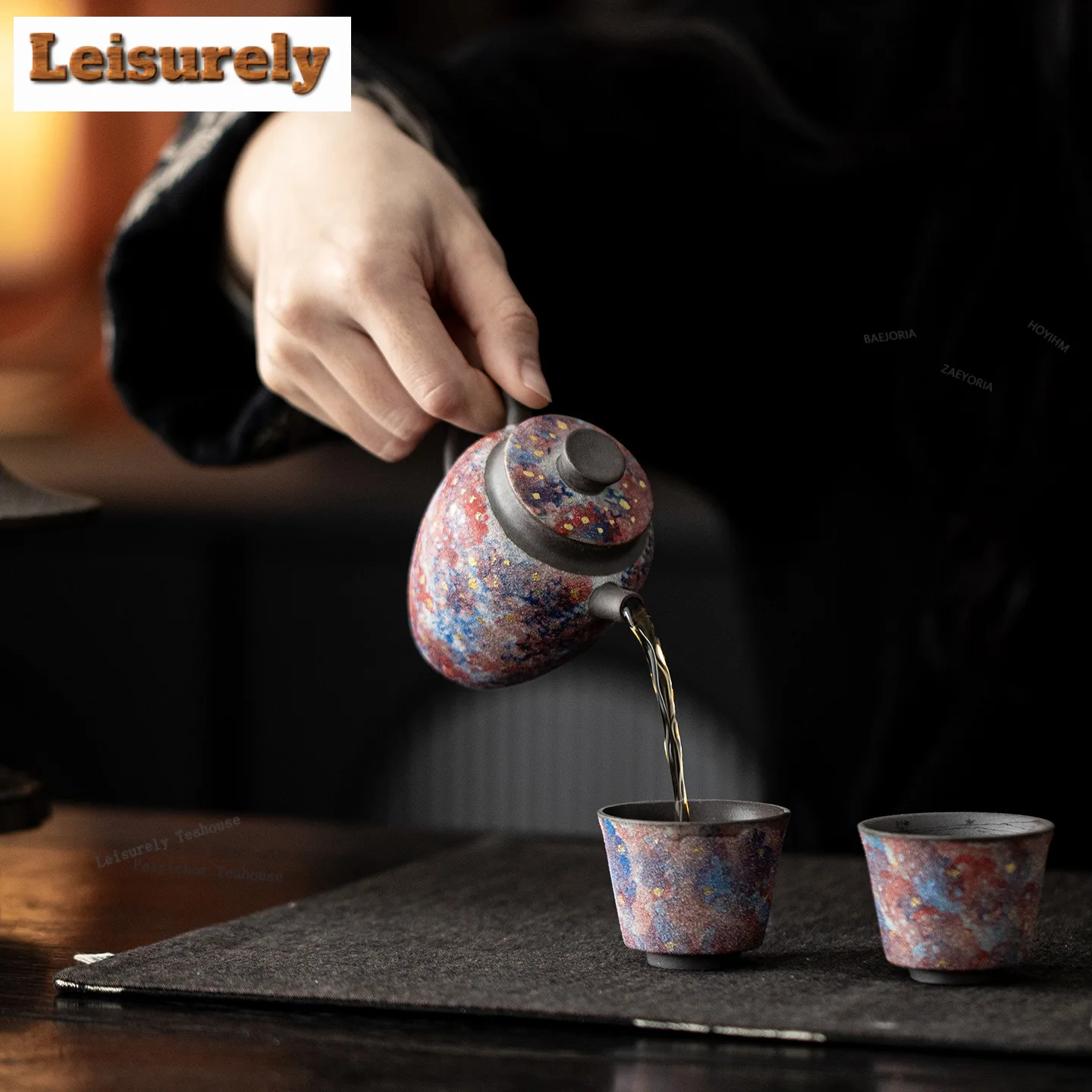 140ml Rock Mineral Star River Teapot Zen Tea Infuser Pot Household Tea Soaking Kettle With Strainer Green Tea Cha Collection