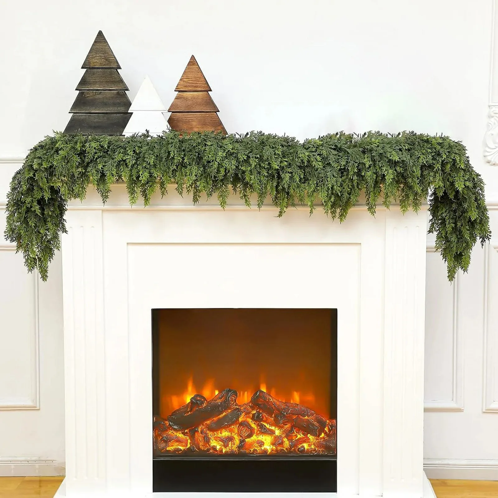 

6.6ft Artificial Pine Leaf Rattan Strip Green Christmas Garland Wreath Christmas Pine Tree Rattan Decor Xmas Tree Ornament