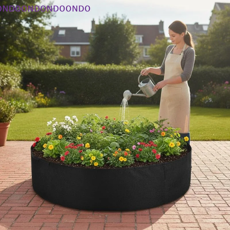Large Felt Garden Grow Bags 1Pcs Durable Circular Planting Pot BPA Free Planter for Herb Flower Backyard Horticulture