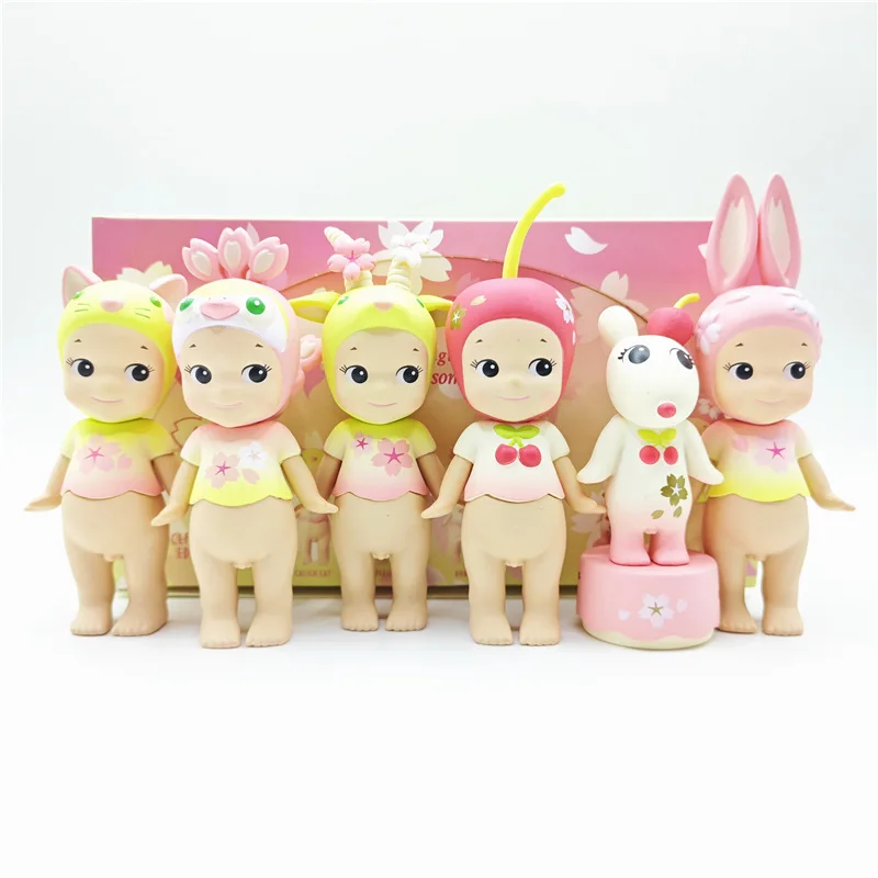 Sonny Angel Blind Box Cberry Blossom Series Mini Anime Figures Ornaments Dolls Fans Children Christmas Birthday Gift Random 1Pcs