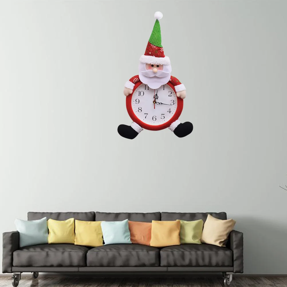 

Snowman Acrylic Christmas Clock Electronic Old Man Style Home Decoration Wall Hanging Living Room Cute Clock Santa Claus Gift
