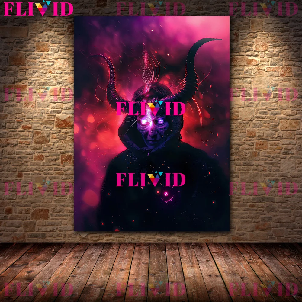 وحوش وشياطين في الظلام ، لوحات فنية جدارية تجريدية ، ملصقات فنية خيالية ساحرة وثنية ، ملصقات فنية مطبوعة لديكور المنزل