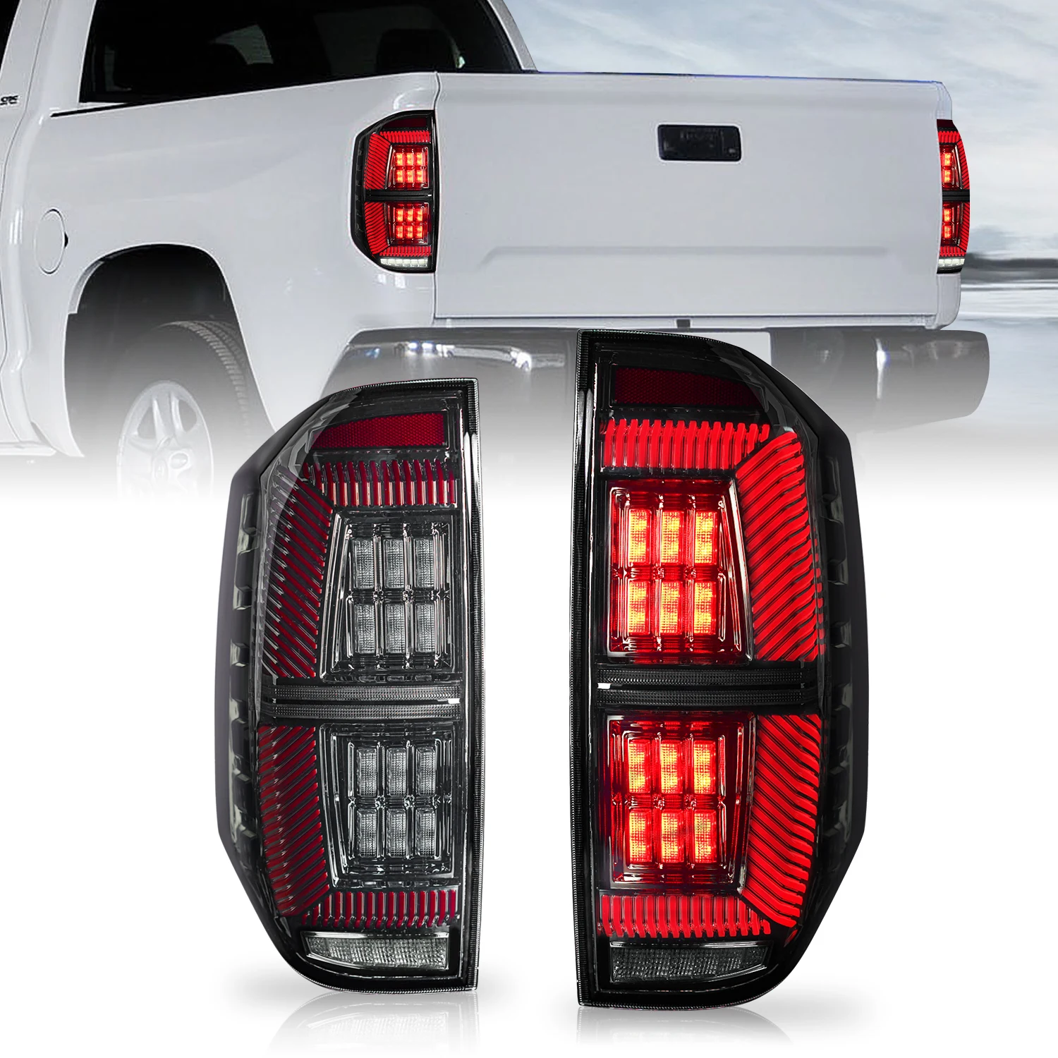 LED Taillights for Toyota Tundra 2014-2020 with Sequential Turning signal  Rearlamp for Tundra SR S
