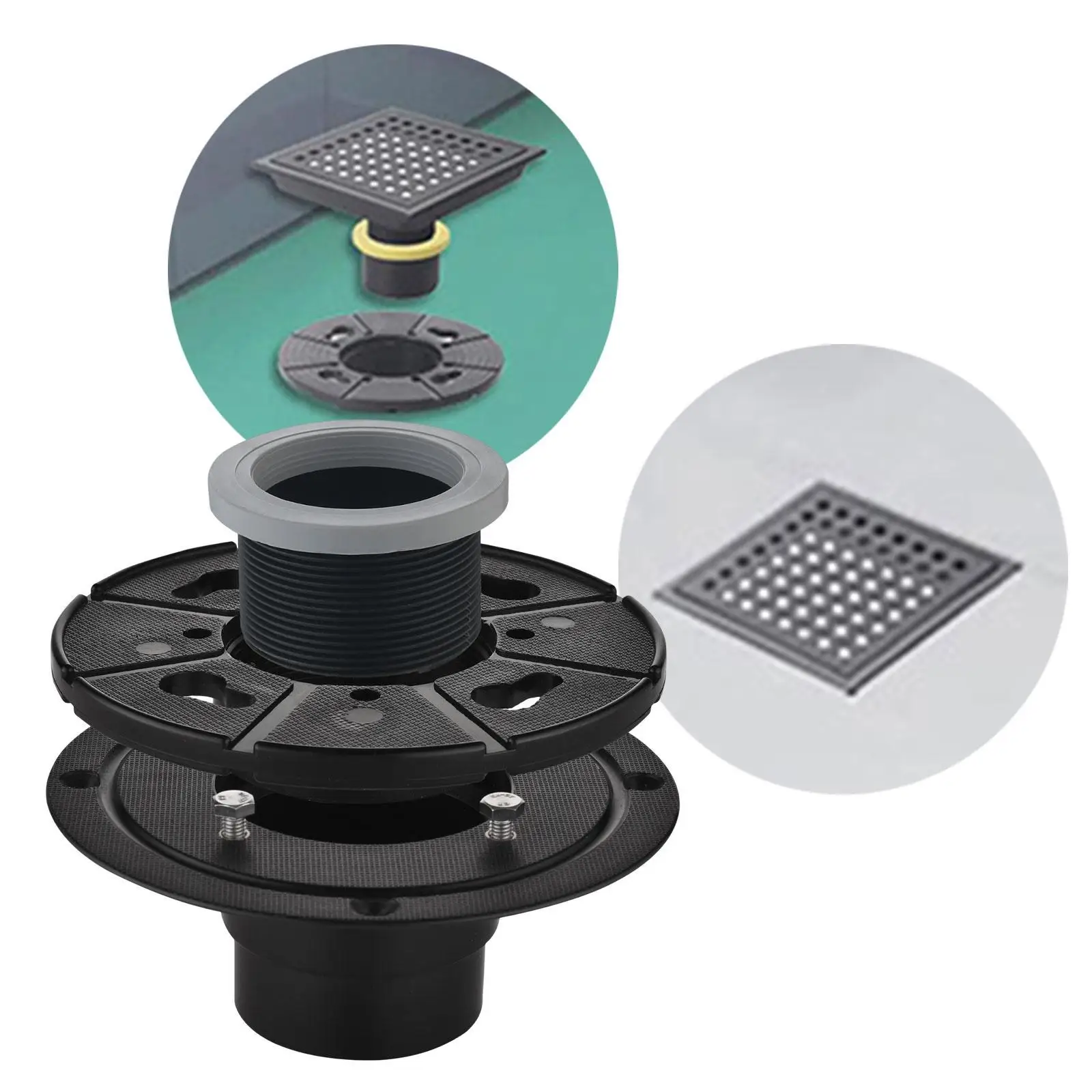 Bathroom Drain Components Shower Base Kit Adjustable Height Ring Adaptor for Standard 2 Inch Hose
