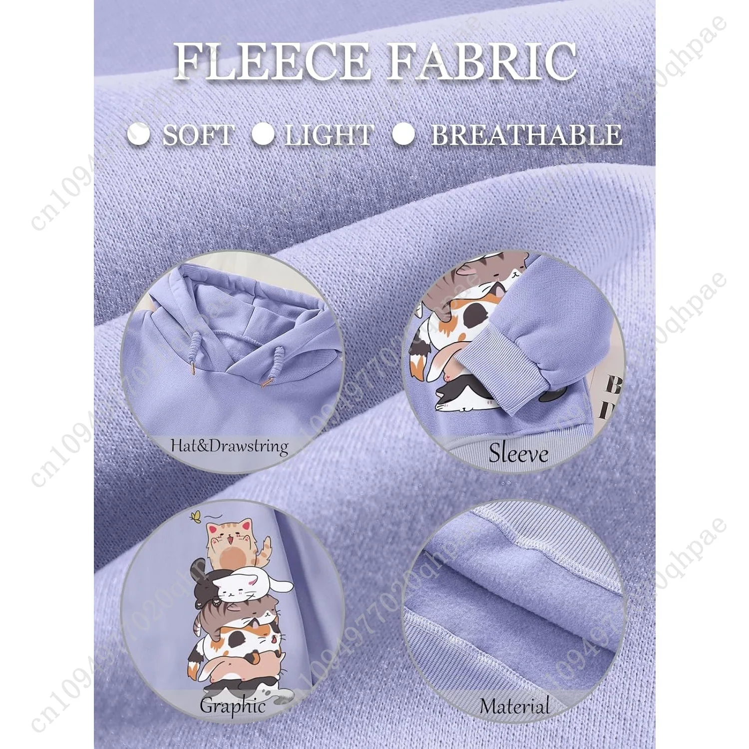 Tuislay لطيف القط الجرافيك هوديس للفتيات في سن المراهقة Kawaii الكرتون المطبوعة هوديي المرأة أنيمي طباعة مقنعين البلوز البلوز #6