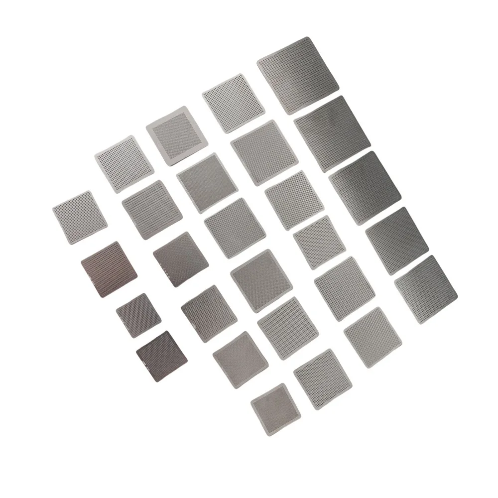27 Pcs Directly Heat BGA Reballing Stencils Steel Mesh Stainless Steel BGA Template BGA Stencil Kit