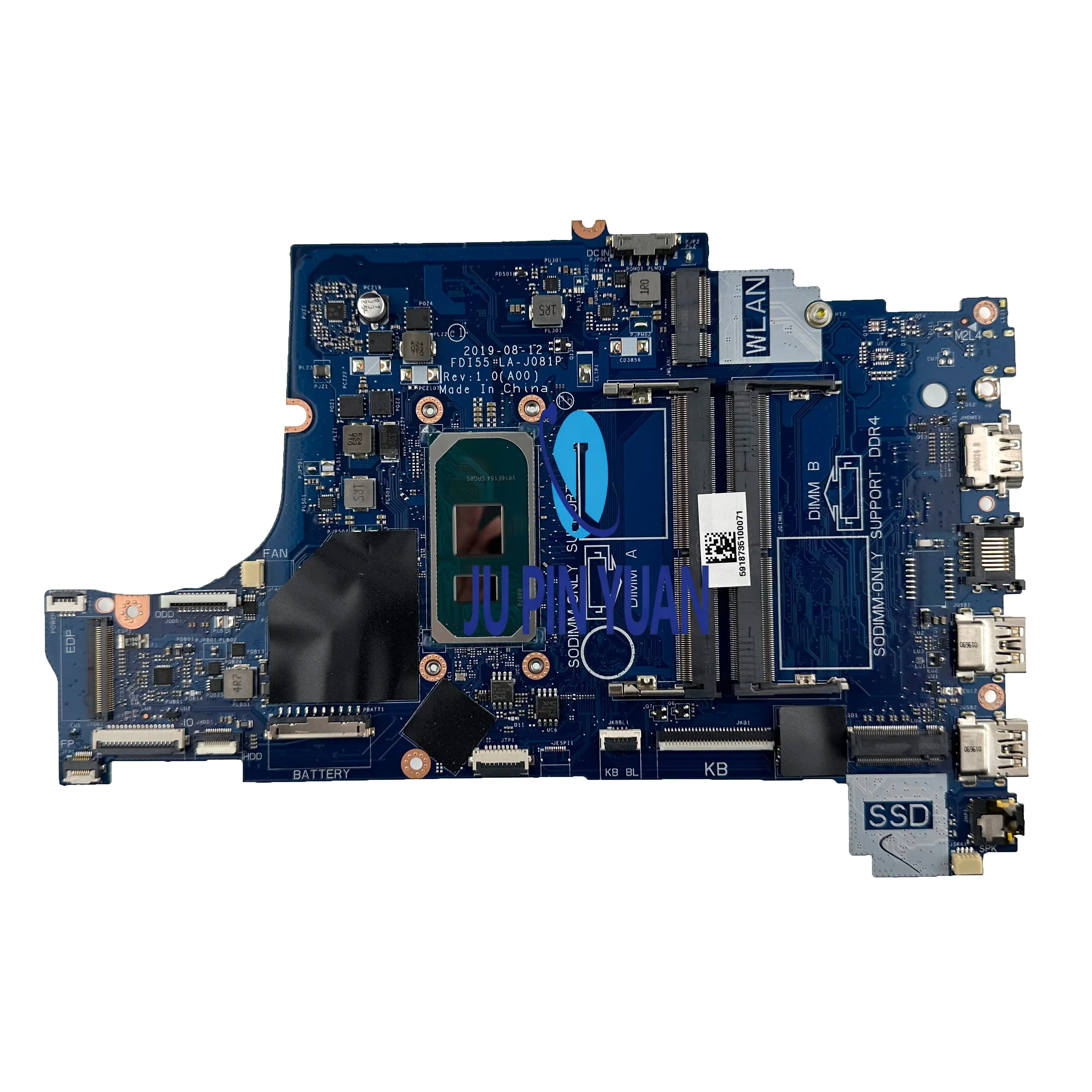 CN-03DD3K FDI55 LA-J081P For Dell Inspiron 14 5493 3793 15 3593 5593 Laptop Motherboard With i3/ i5/i7/ CPU 100% Full Tested