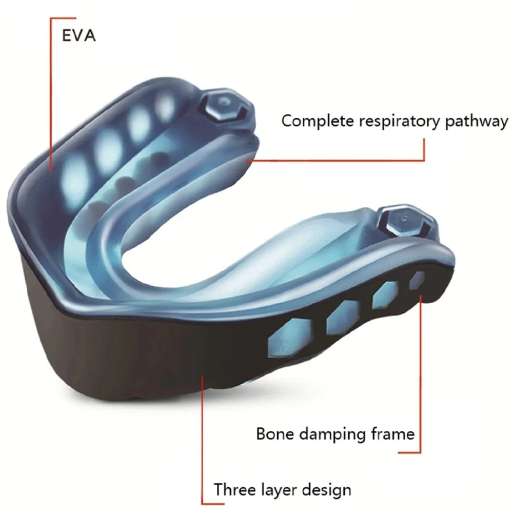 (Need to soak in hot water, heat and shape before use) Boxing braces, Sanda training, dental guards, dental braces, gift box
