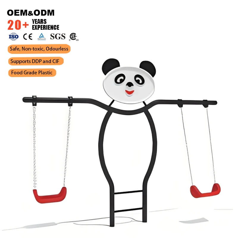 Conjunto de balanço infantil de metal, personalizado de fábrica, de alta qualidade e seguro, para jardim ao ar livre, parque infantil, casinha de brincar