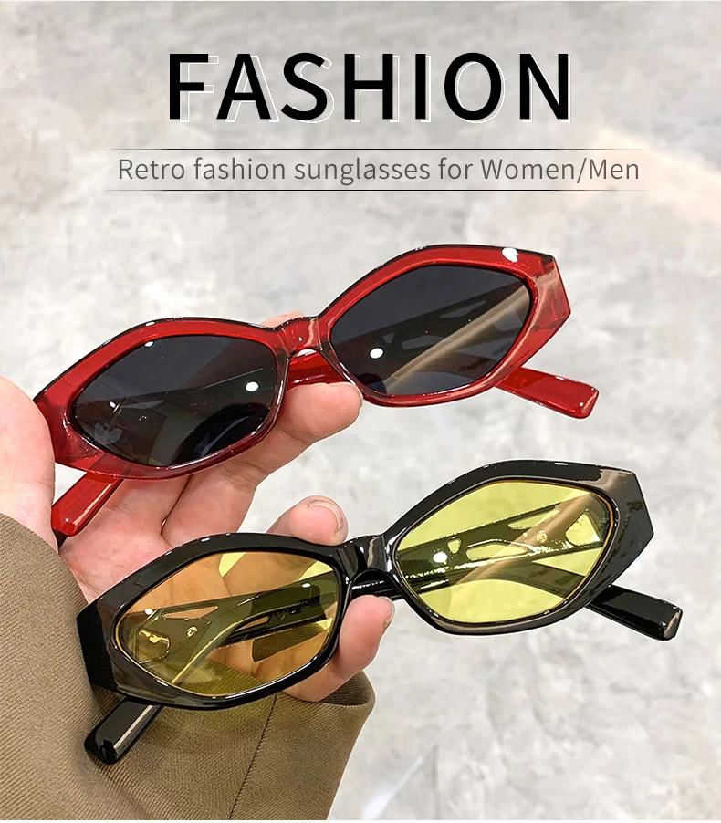 Neue Mehrfarbige Kleine Ovale Rahmen Sonnenbrille Trendy Mode Männer Frauen UV400 Brillen Top Marke Designer Männlich Weiblich Beliebte Shades – Detail 3