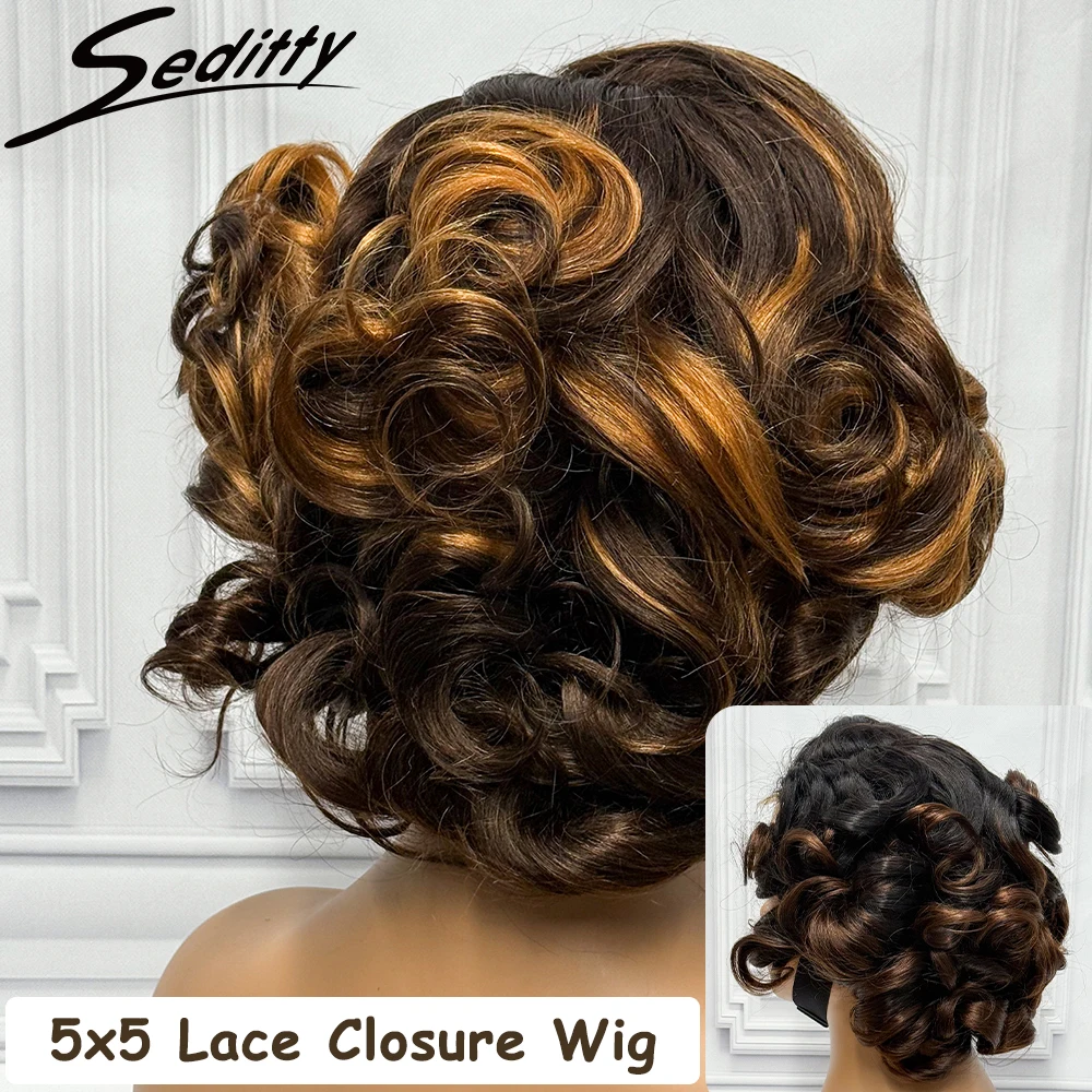 pelucas-rizadas-hinchables-250-de-densidad-5x5-cierre-de-encaje-transparente-peluca-bob-corta-elegante-y-hinchable-suelta-de-14-pulgadas-para-mujeres-negras