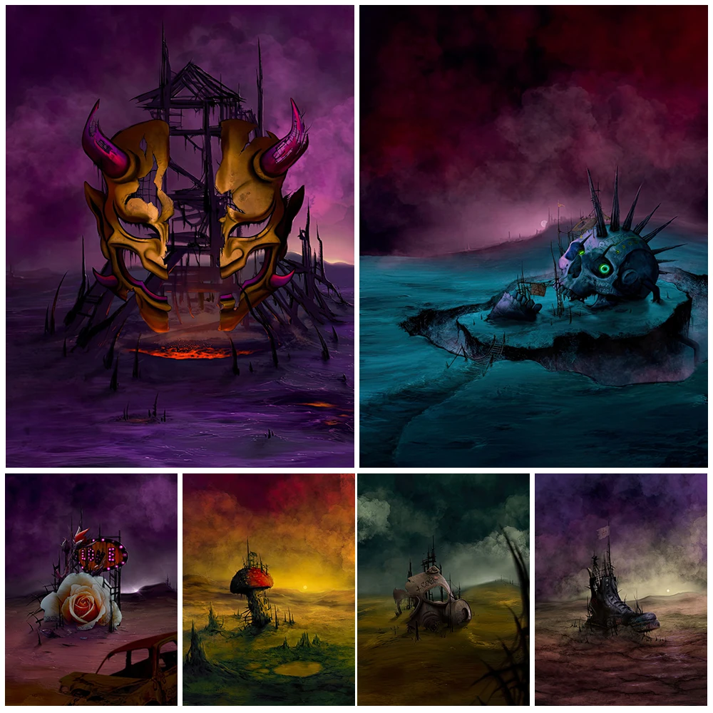 

Easter Bunny And Dr Punk Vintage Wall Art Canvas Painting Doomsday World Dark Art Poster Print For Living Room Decor Unframed