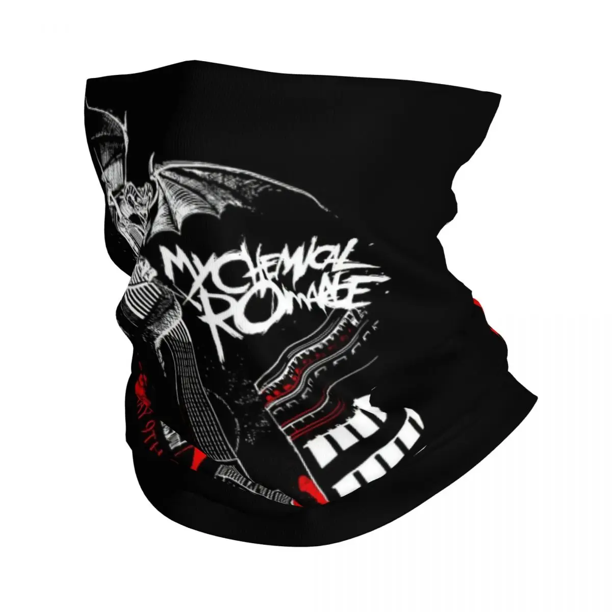 

Mcr Band Punk Rock Bandana Neck Gaiter Printed My Chemical Romance Mask Scarf Multi-use Headwear Hiking Unisex Adult Windproof