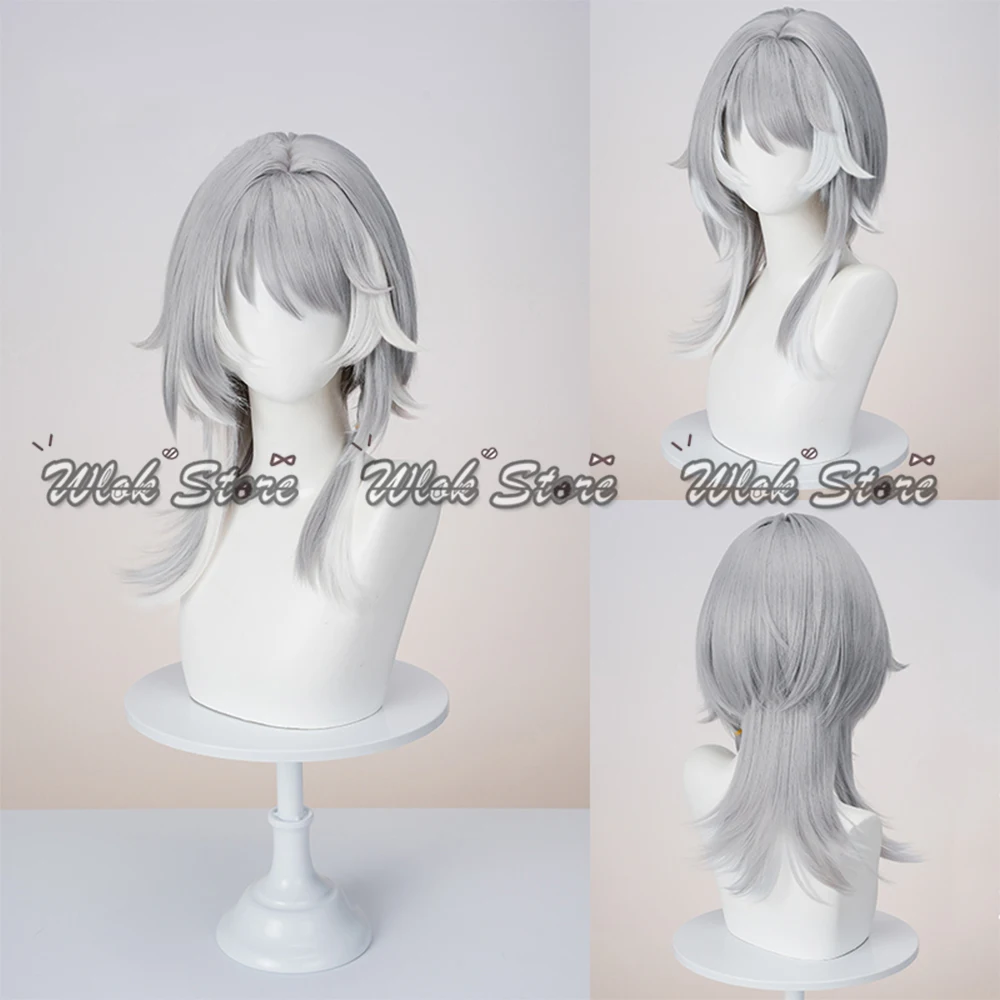 Juego Honkai Star Rail Cipher Cosplay peluca gris pelo blanco Cifera moneda voladora uñas postizas para mujeres accesorios de fiesta de Halloween