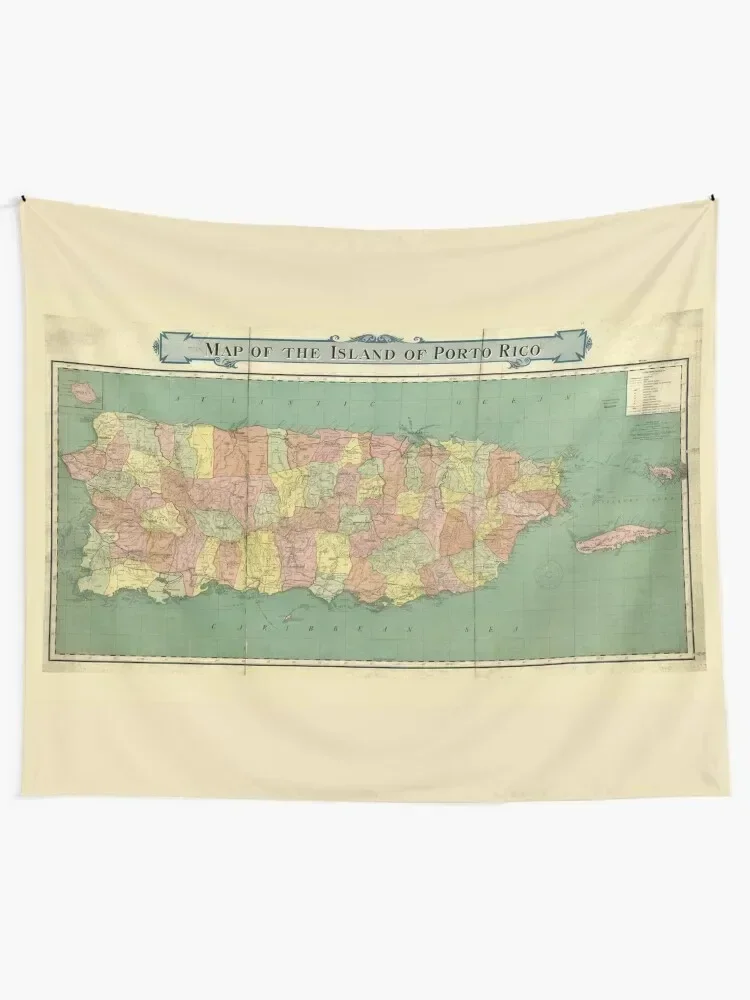 Map of Puerto Rico (Porto Rico) circa 1915 Tapestry Home Decoration Bedroom Decor Tapestry