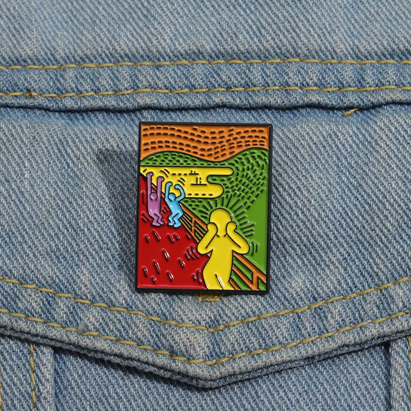 Personalized Alloy Enamel Badge Interesting Cartoon Keith Art Drawing Brooch Fashion Clothing Decorative Pin Lapel Accessorie