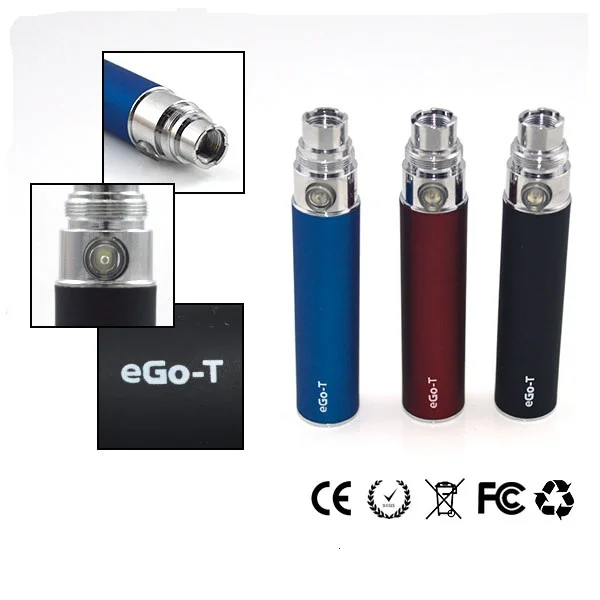 3pcs/lot eGo-T Battery Electronic E Cigarette Vape eVod Ego Thread Batteries for CE4 CE5 H2 K1 BVC Clearomizer Vaporizer Pen Kit
