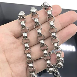 1Meters Width 9/10mm Stainless Steel Circular Chains For Jewelry Making Supplies DIY Cool Necklace Bracelet Round Accessories