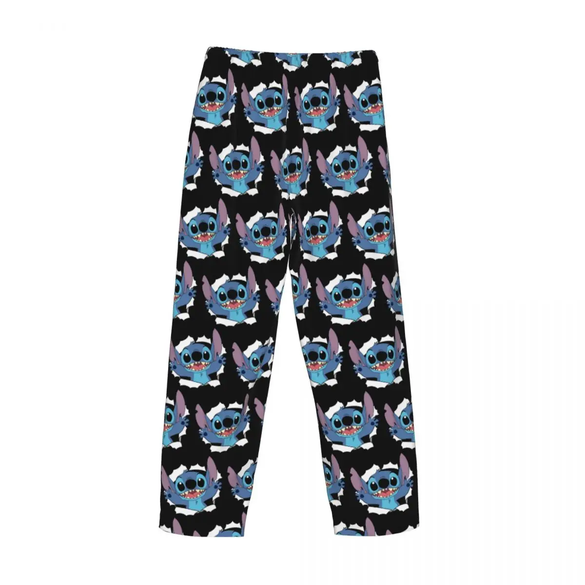 Pantalones de pijama de punto de dibujos animados para hombre, ropa de dormir con estampado personalizado, pantalones de dormir con bolsillos