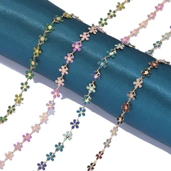 1 Meter Edelstahl 6mm Emaille Bunte Daisy Blume Ketten für Schmuck, Die DIY Frauen Fußkettchen Armband Halsketten Liefert