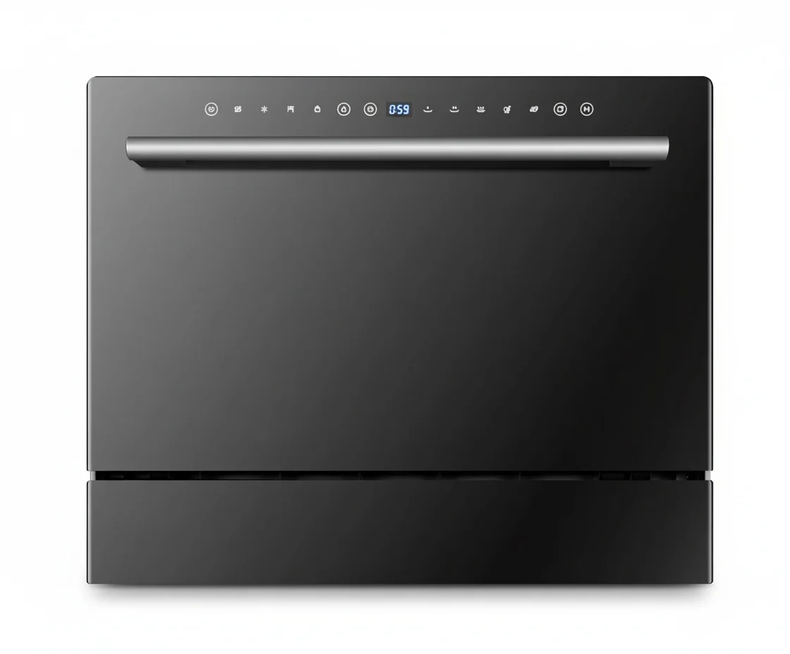 Smart Portable Dishwasher, 6 Place Settings, Stainless Steel Interior, Mini Countertop Dishwasher, Wi-Fi Connected Dishwasher