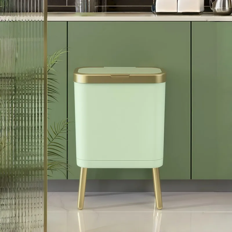 

Высокий туалет, мусорный бак с крышкой, легкая роскошная кухонная кухня с золотым краем в европейском стиле, гостиная, ценный отель, B&B, корзина для бумаги