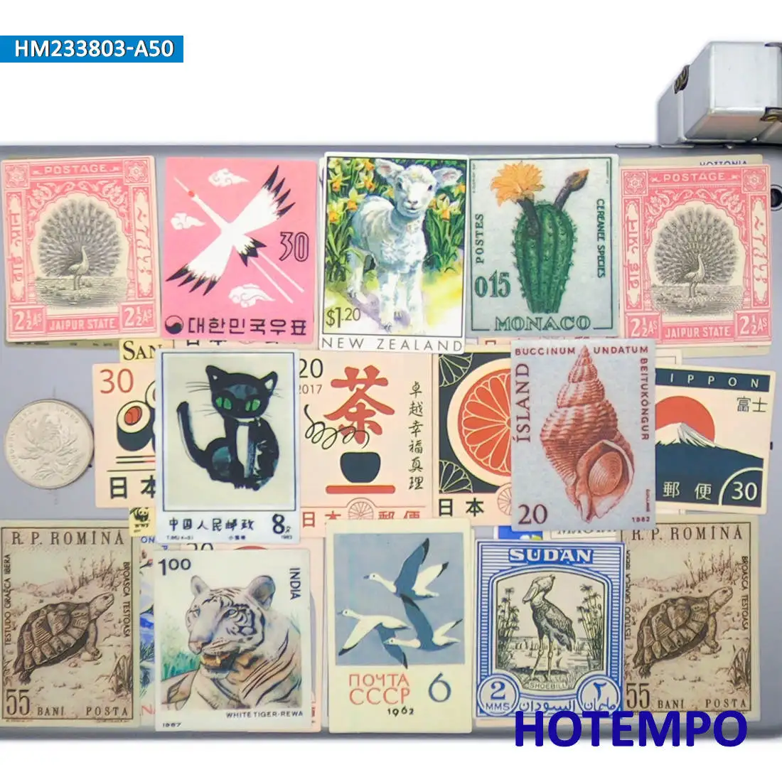 20/30/50Pieces Retro Fashion Art Style Nostalgic Stamp Stickers for Scrapbook Journal Car Bike Luggage Phone Laptop Sticker Toys