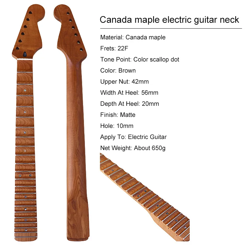 

Wave Pattern Neck, Baked Maple Matte, Concave Convex Pattern Neck, 6-string, Grade 22, All Maple Electric Guitar Handle