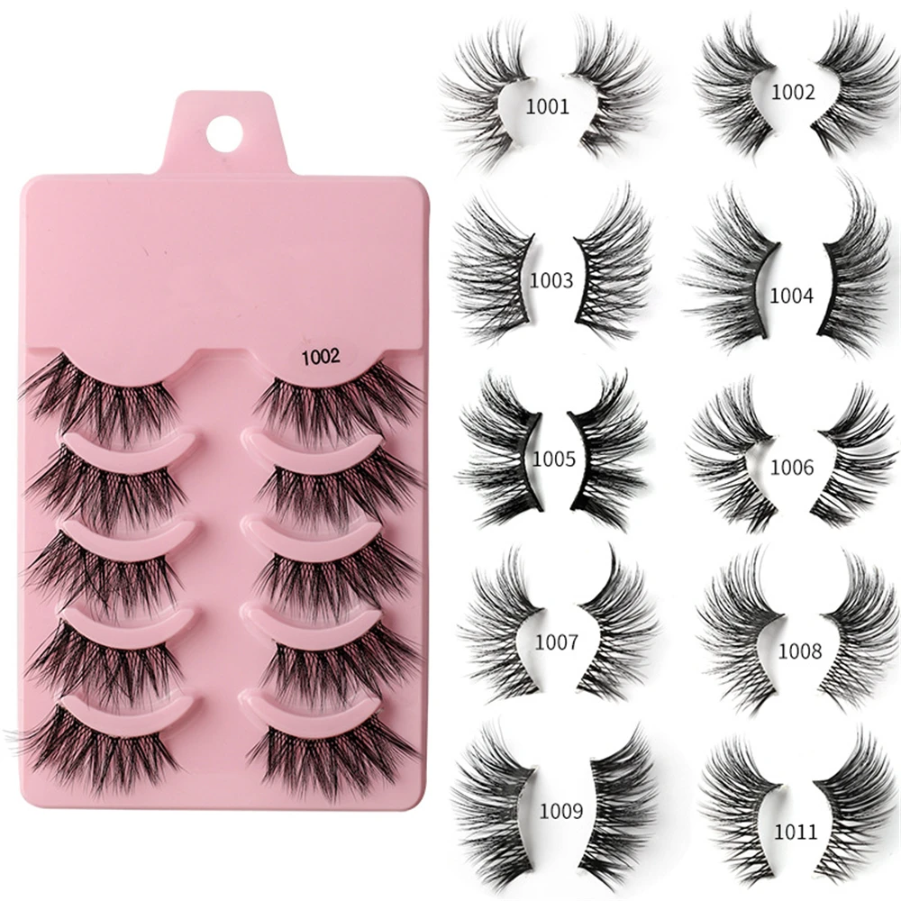 1~4PCS Half False Eyelashes Long Curling Lash 3d False Eyelash Eyes Makeup Fake Eyelash Eyelash Extension 5 Pairs Faux Cils