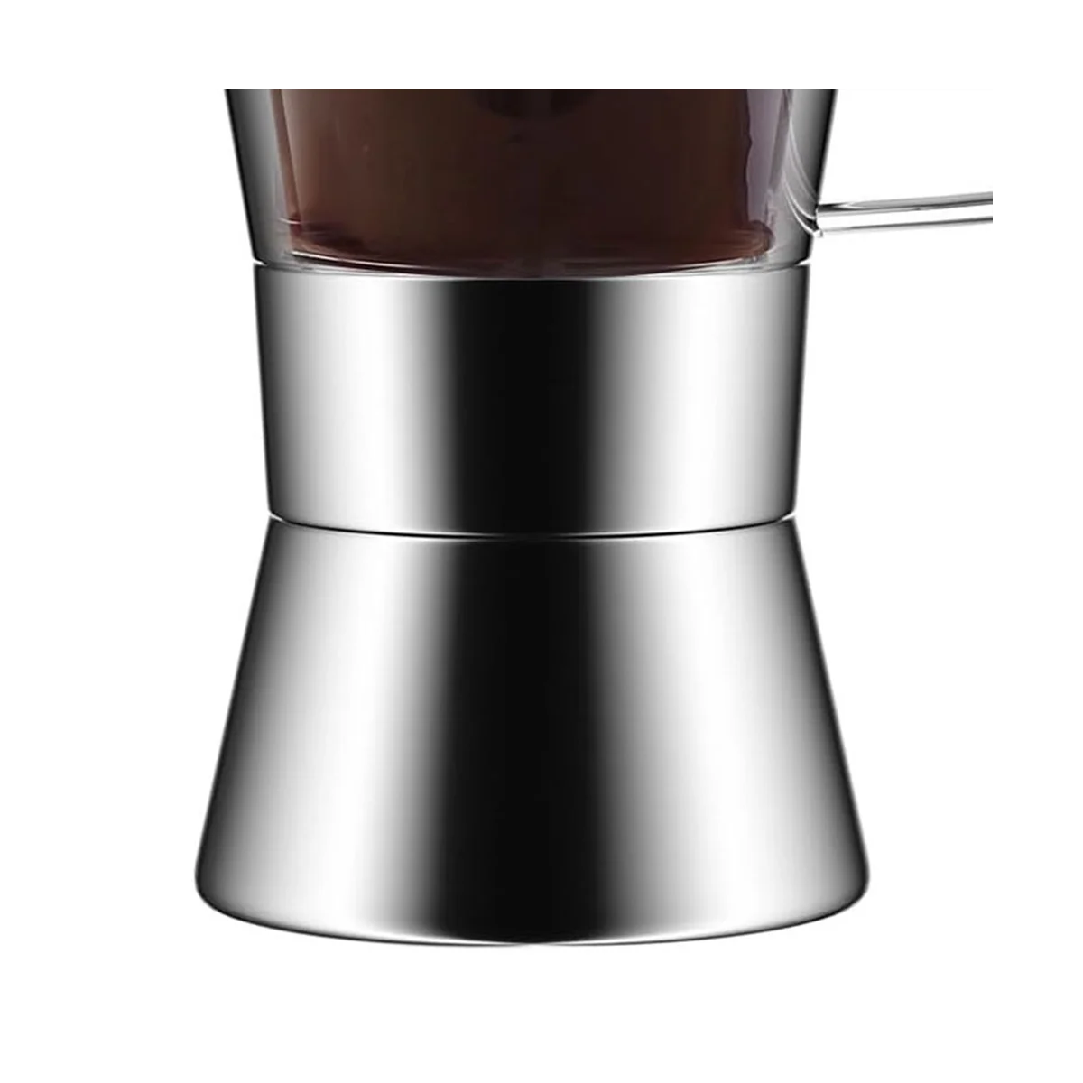 Moka Induction Stovetop Espresso Maker,Glass-Top & Stainless Steel Espresso Moka Pot,Classic Italian Coffee Maker, 240Ml