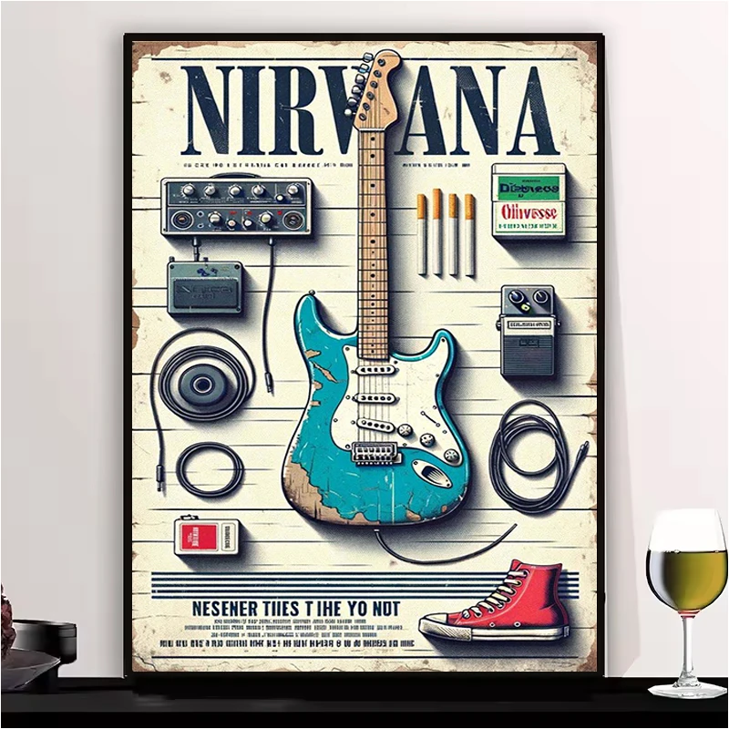 Rock Band N-Nirvana Poster Interior Posters for Wall Room Decorations Decorative Paintings Office Decor Home and Decoration