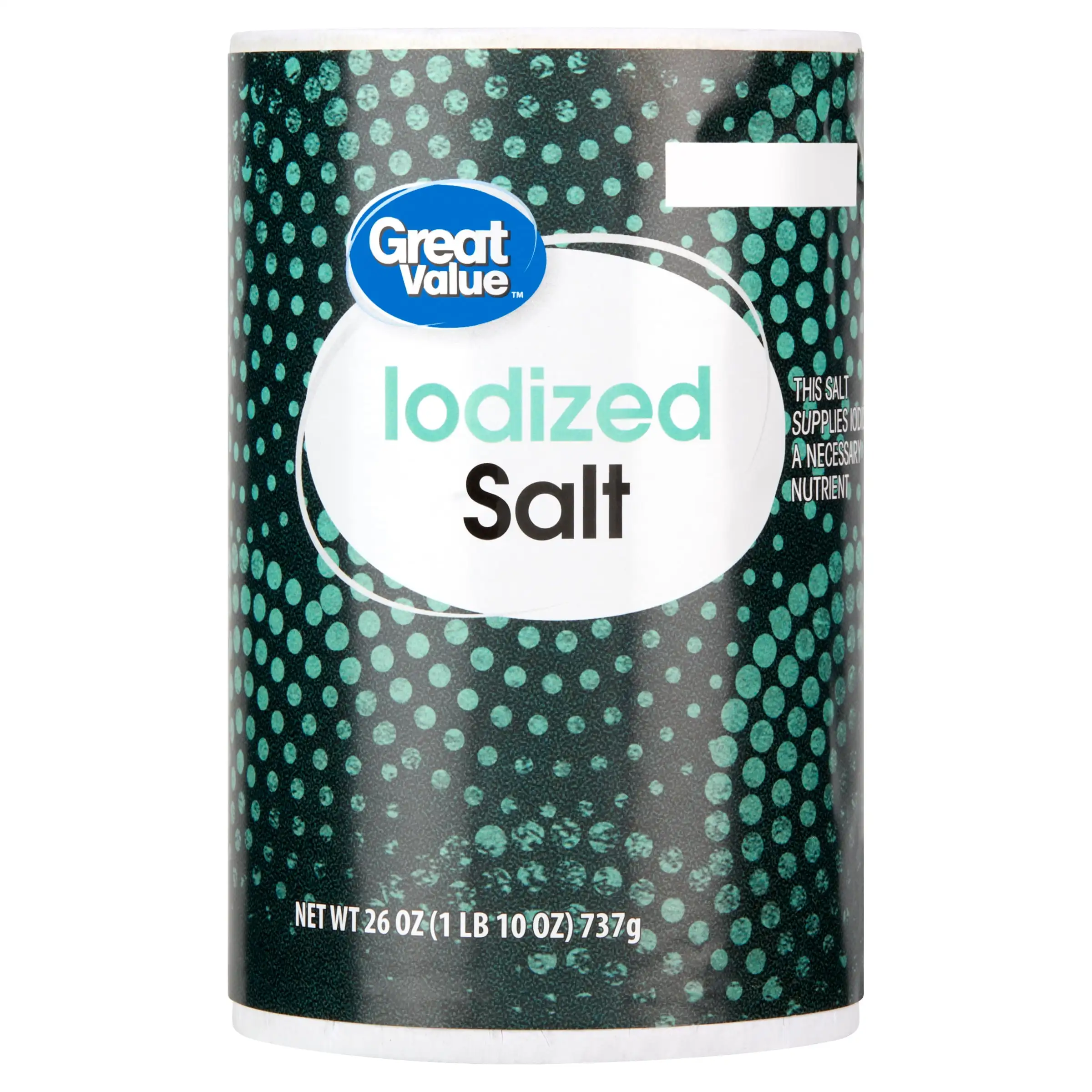 Great Value Iodized Salt, 26 oz