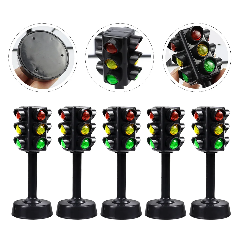 12 Pcs Traffic Light Model Simulated Signal Child Educational Toy Early Playset Puzzle Toddler Signs Abs Crosswalk Models