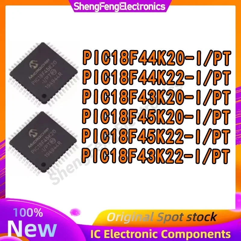 PIC18F43K20-I/PT PIC18F43K22 PIC18F44K20 PIC18F44K22 PIC18F45K20 PIC18F45K22 PIC18F PIC18 PIC IC MCU Chip TQFP-44 em estoque