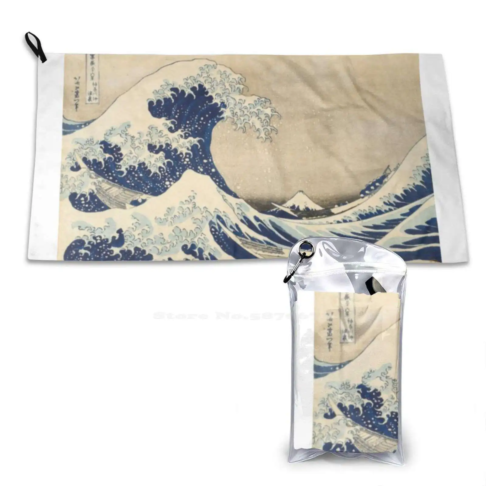 Japanese Tsunami Soft Towel Quick Dry Beach Towel Japanese Tsunami Wave Ocean Sea Classic Traditional Vintage Hip Cool Awesome