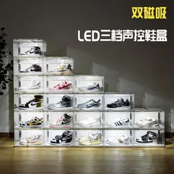 Transparent Luminous Shoe Box Side Door Acrylic Plastic Basketball Shoe Storage Box Net Red Shoe Wall Anti Oxidation