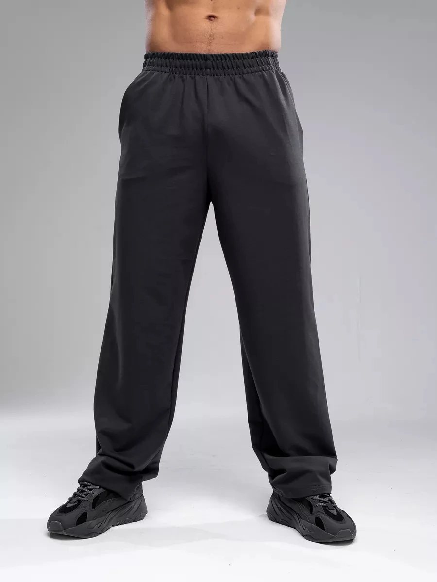 

Мужские классические прямые легкие спортивные штаны для бега, подходящие черные прямые спортивные брюки с завязками