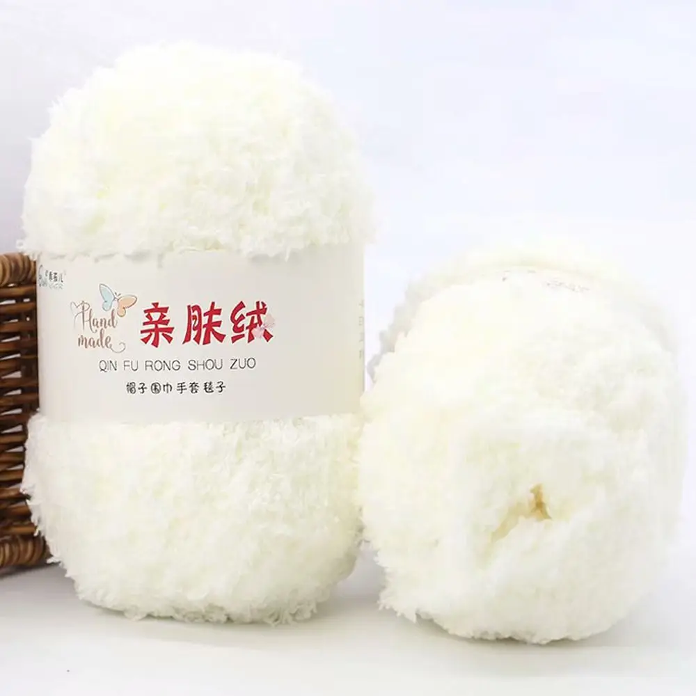 Fil à tricoter et à crocheter doux et épais 50g/balle, laine duveteuse, velours corail pour écharpes, pulls et serviettes