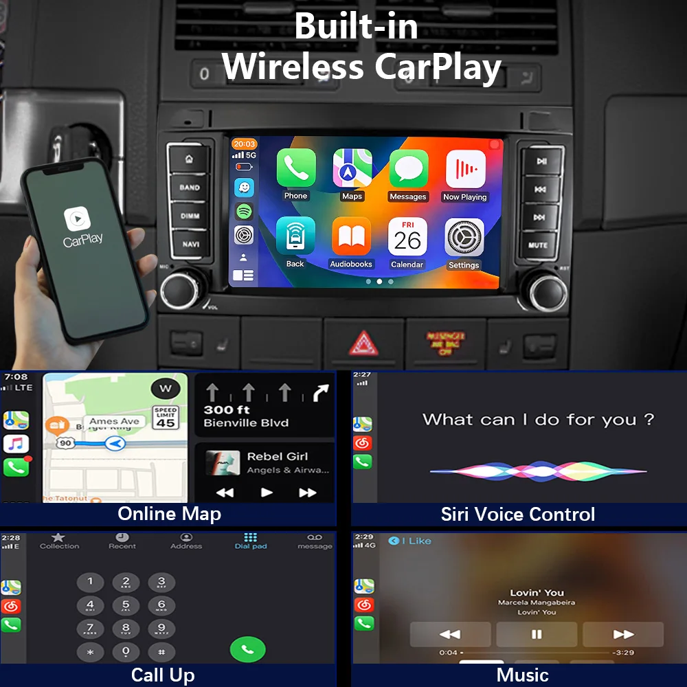 CHSTEK Android 14 Car Radio For VW Touareg 7L T5 Multivan Transporter 2002-2014 Wireless CarPlay Android Auto GPS DSP WIFI 4G BT