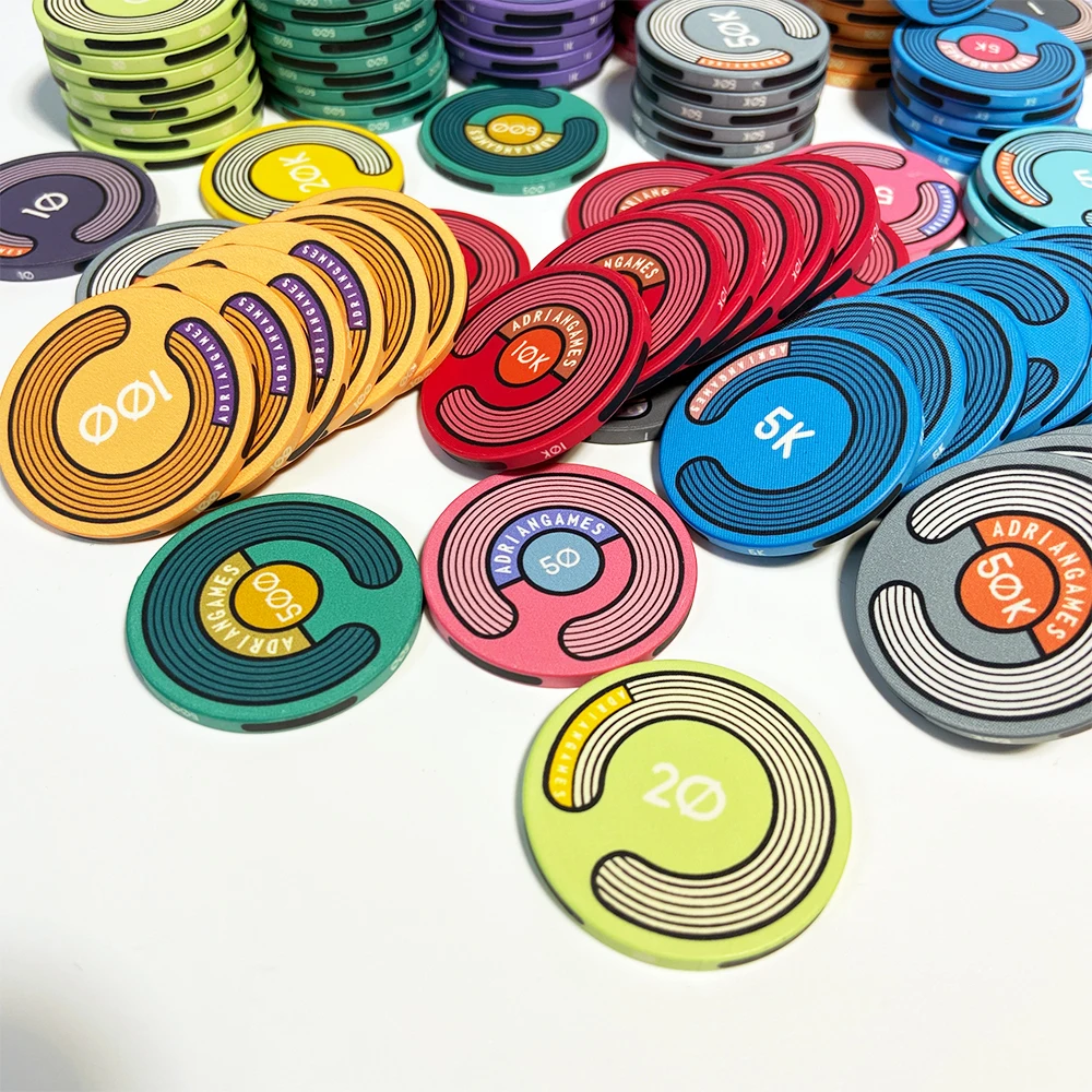 Fichas de póker de cerámica de 10 piezas, fichas de Casino Texas Hold\'em de 39mm, monedas de entretenimiento, fichas redondas de varios nombres
