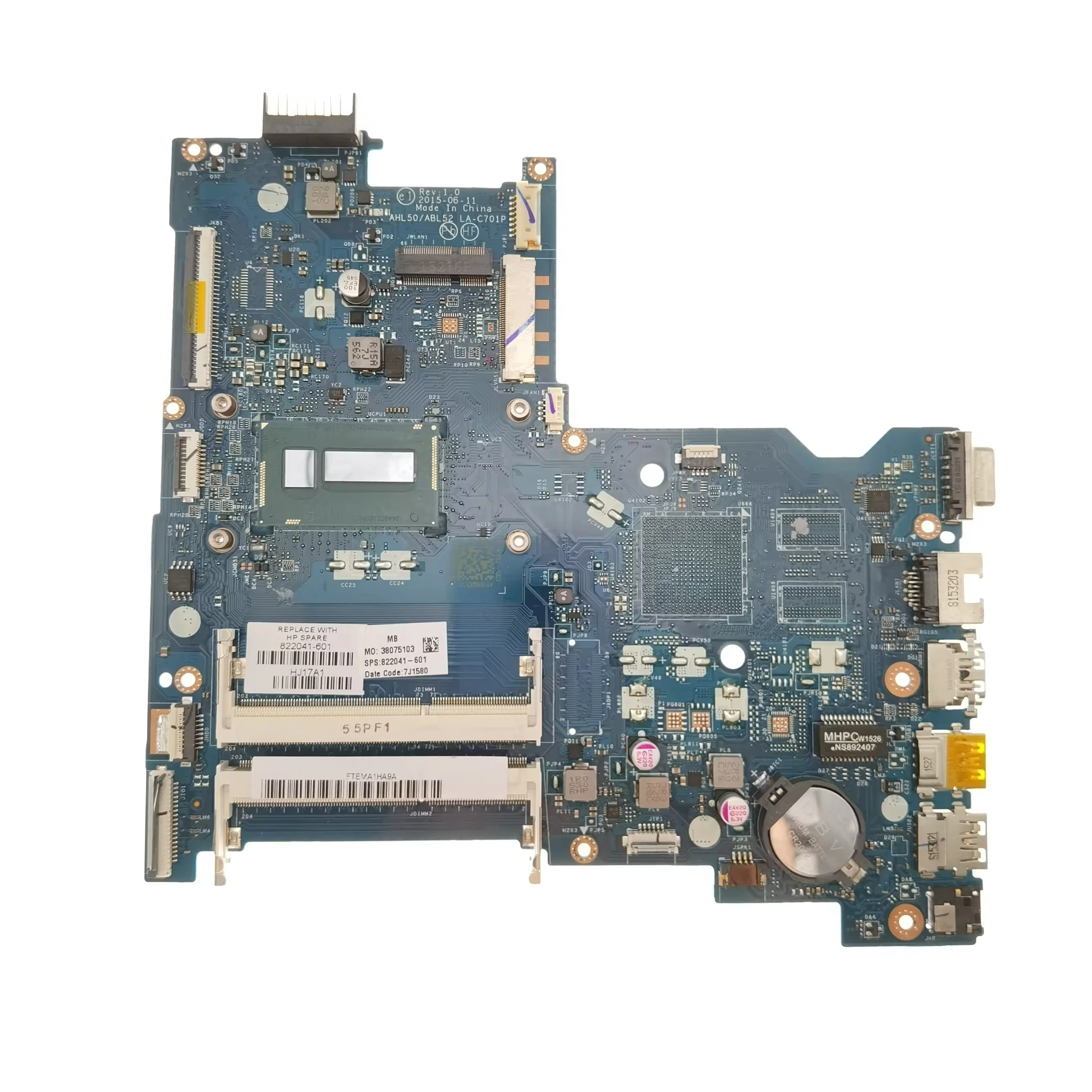 AHL50/ABL52 LA-C701P Mainboard for HP Pavilion 15-AC 15-AY 250 G4 Laptop Mainboard 822041-601 with i3 i5 i7 CPU DDR3 Fully test