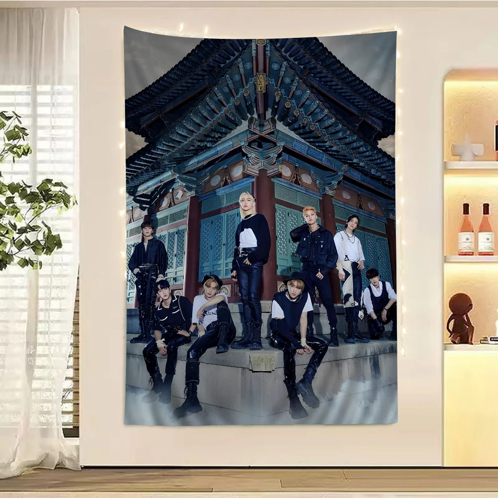 K-kpop Stray เด็กแขวน Bohemian Tapestry ราคาถูก Hippie แขวนผนัง Bohemian Wall Tapestries Mandala แขวนผนังตกแต่งบ้าน