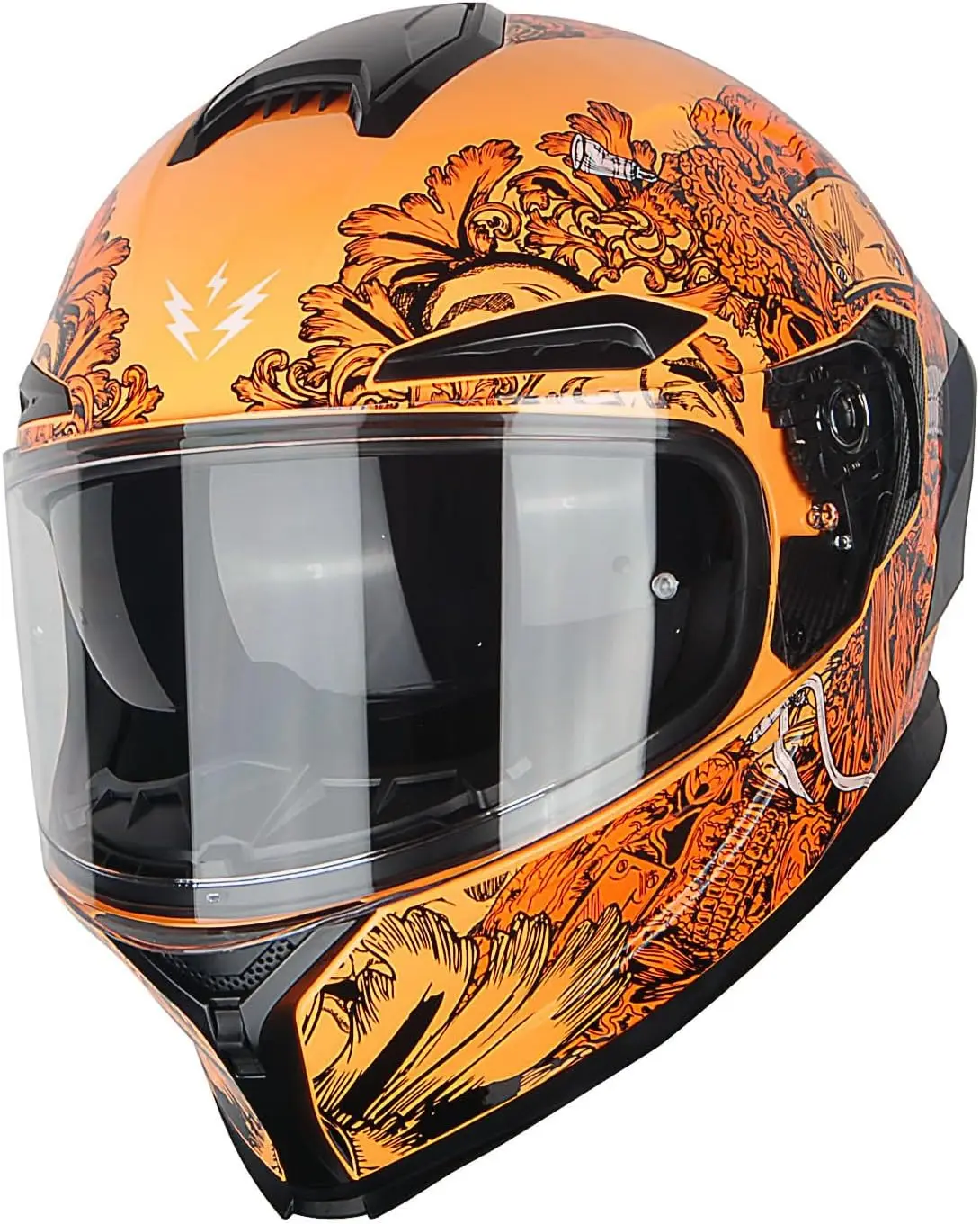 Motorcycle Full Face Helmet Ghost Street Bike Smoked Inner Visor Dual Visor Sun Shield: HJAH15