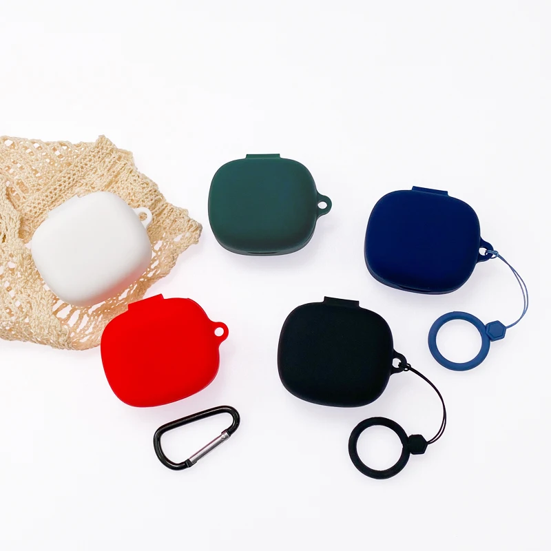 Casing Silikon untuk JBL Wave 300 TWS Penutup dengan Cincin Antijatuh Earphone Tahan Benturan Casing Pelindung Kotak Earphone Penutup Aksesori